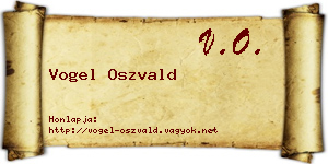Vogel Oszvald névjegykártya